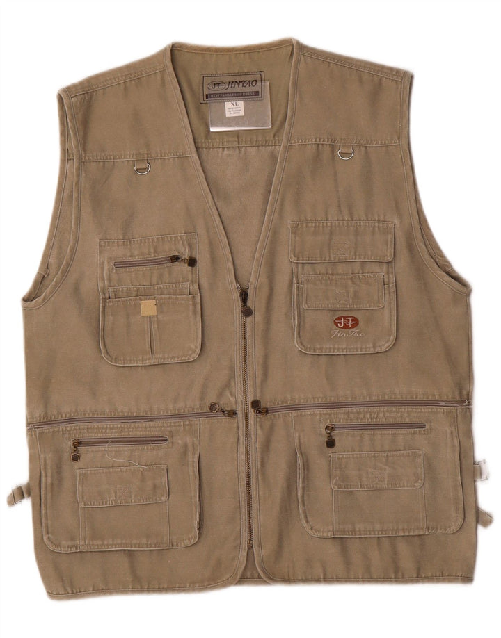 Jintao Colete Utilitário Masculino UK 42 XL Poliéster Cáqui