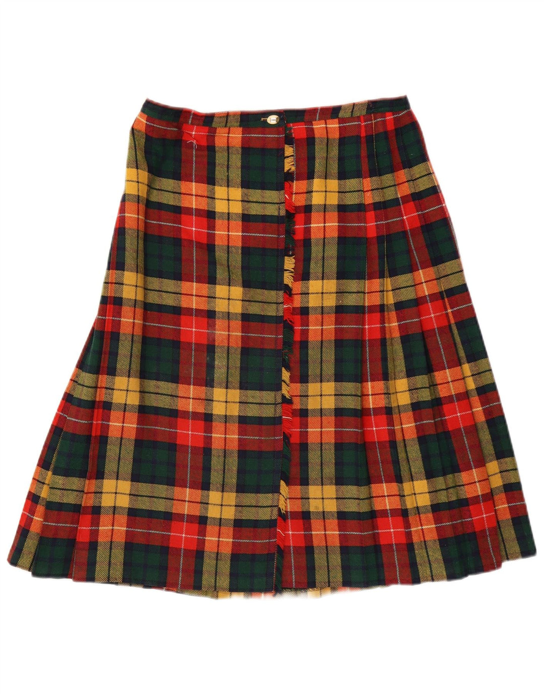 Saia feminina vintage geométrica IT 44 médio W29 xadrez multicolorida