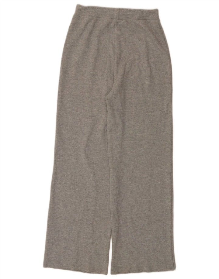 Calça de treino feminina Zara UK 8 poliéster manchado cinza pequeno