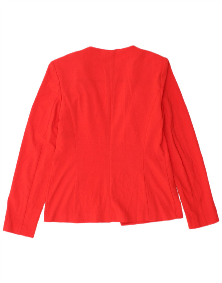 Jaqueta Blazer aberta feminina Marks & Spencer Reino Unido 10 poliéster vermelho pequeno