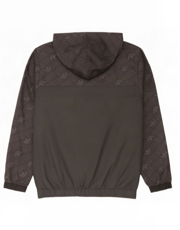 Jaqueta masculina Adidas Graphic com capuz reversível Reino Unido 40 grande poliéster preto