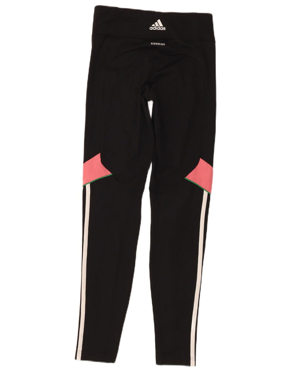 Leggings Adidas Aeroready para meninas 14-15 anos preto colorblock poliéster