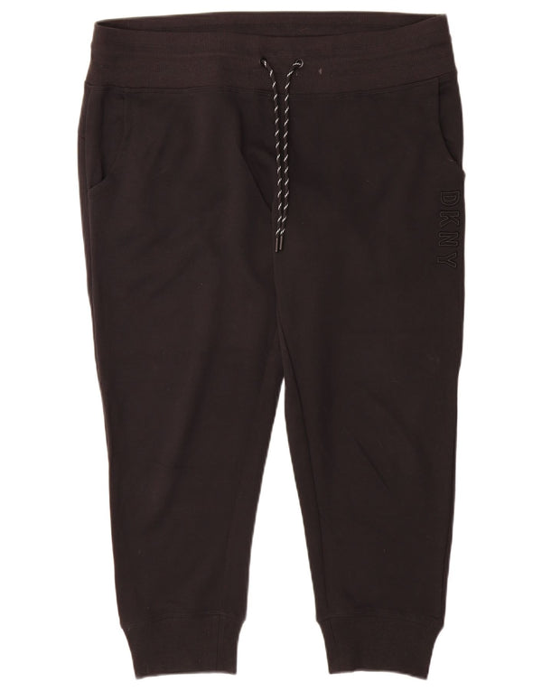 Calça esportiva feminina Dkny com corte gráfico, calça jogger UK 16 grande preta