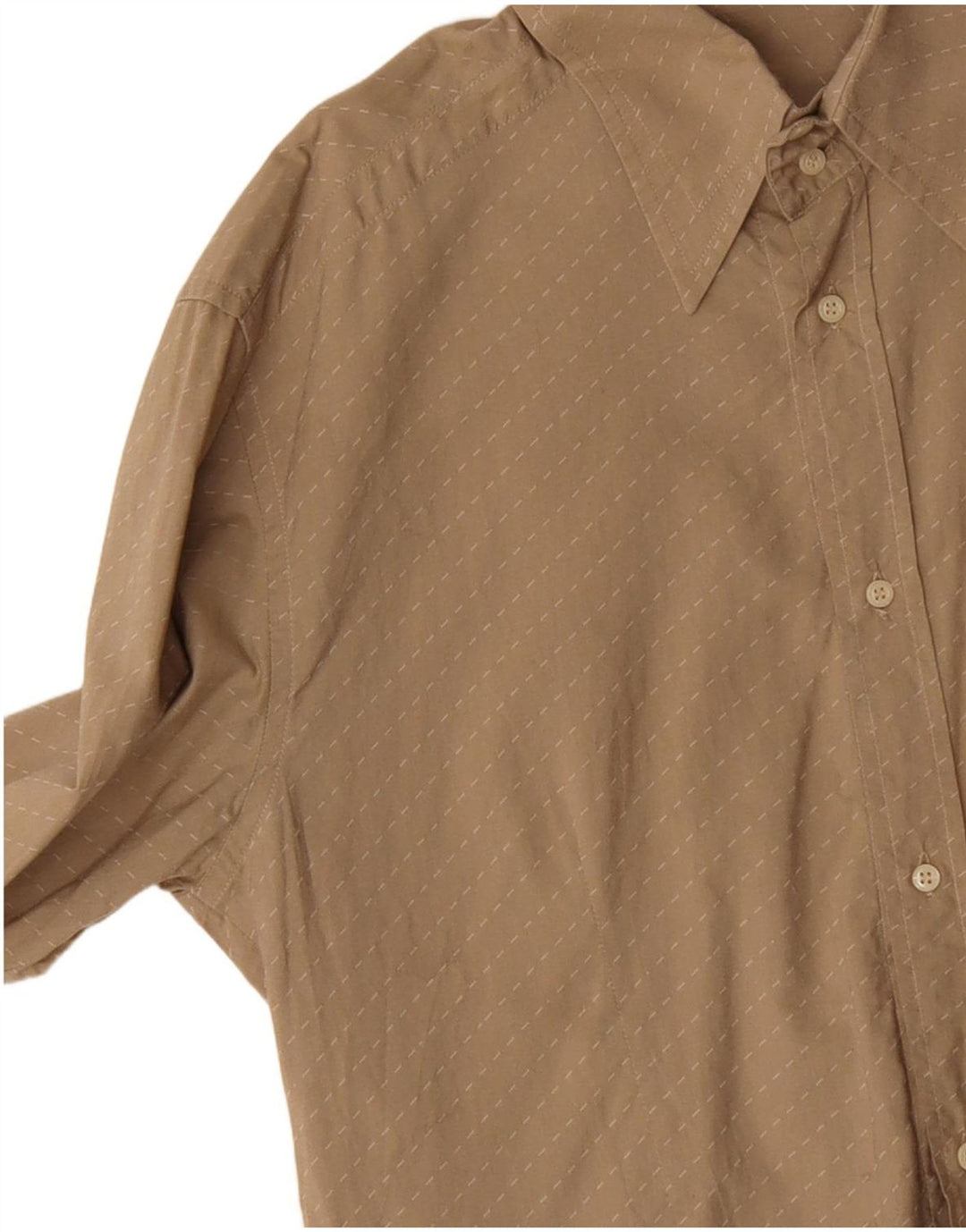 Camisa masculina Armani Jeans grande algodão listrado bege
