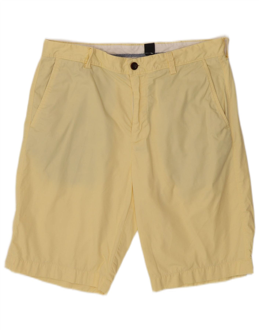 J. Crew Mens Chino Shorts W33 Algodão Amarelo Médio