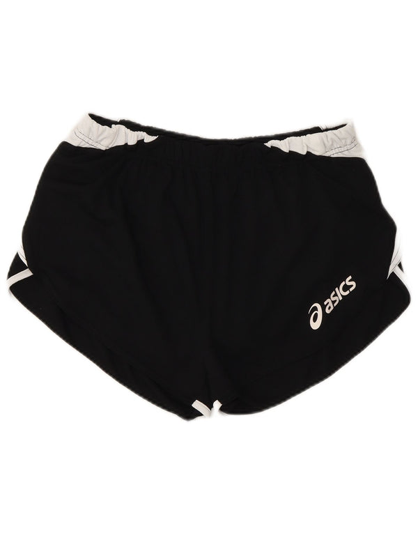 Asics Womens Graphic Sport Shorts UK 10 Small  Black Colourblock