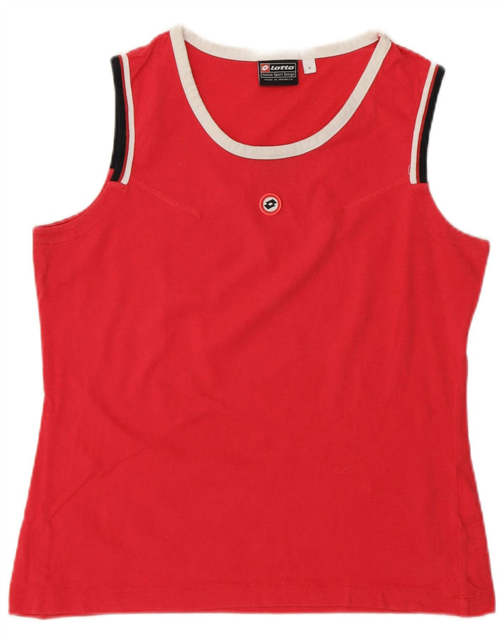 Top colete feminino Lotto UK 12 algodão rosa médio