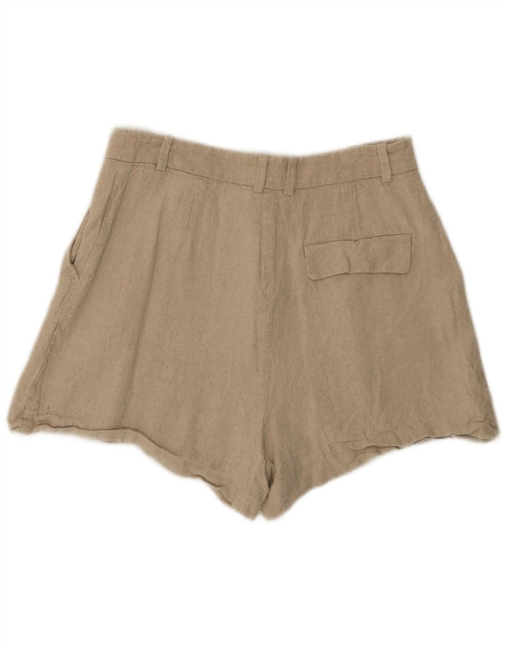 Zara Calça feminina cintura alta média W28 linho bege