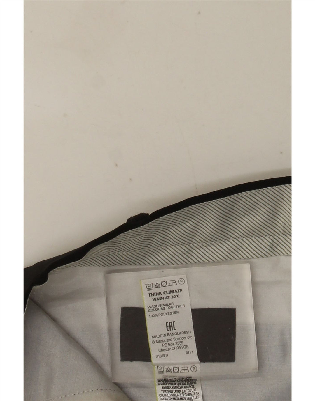 Calça masculina de ajuste regular MARKS & SPENCER W36 L33 poliéster preto