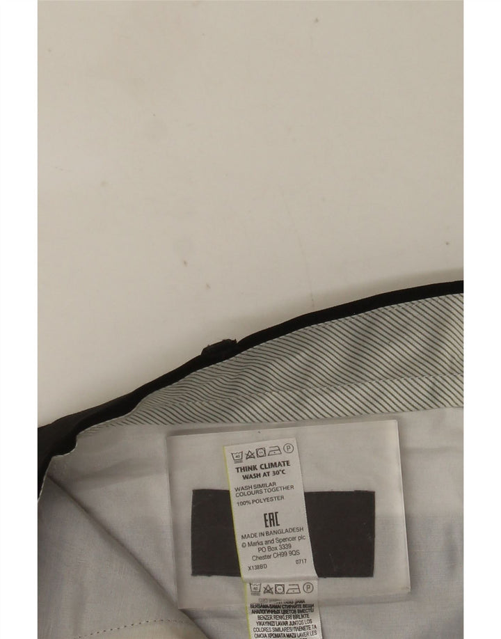 Calça masculina de ajuste regular MARKS & SPENCER W36 L33 poliéster preto
