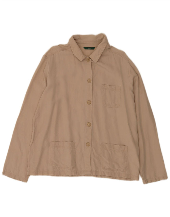 Camisa feminina Marks & Spencer UK 16 grande bege Lyocell