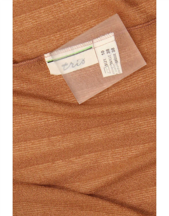 Tris Womens Cardigan Oversized Top UK 10 Pequeno Listrado Marrom