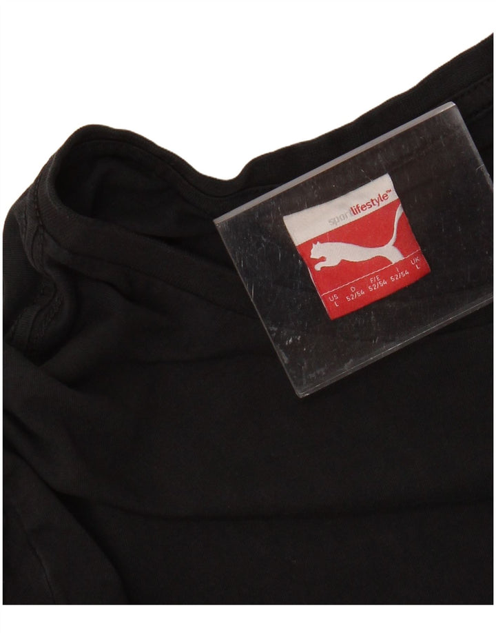 Camiseta masculina PUMA com estampa gráfica grande preta
