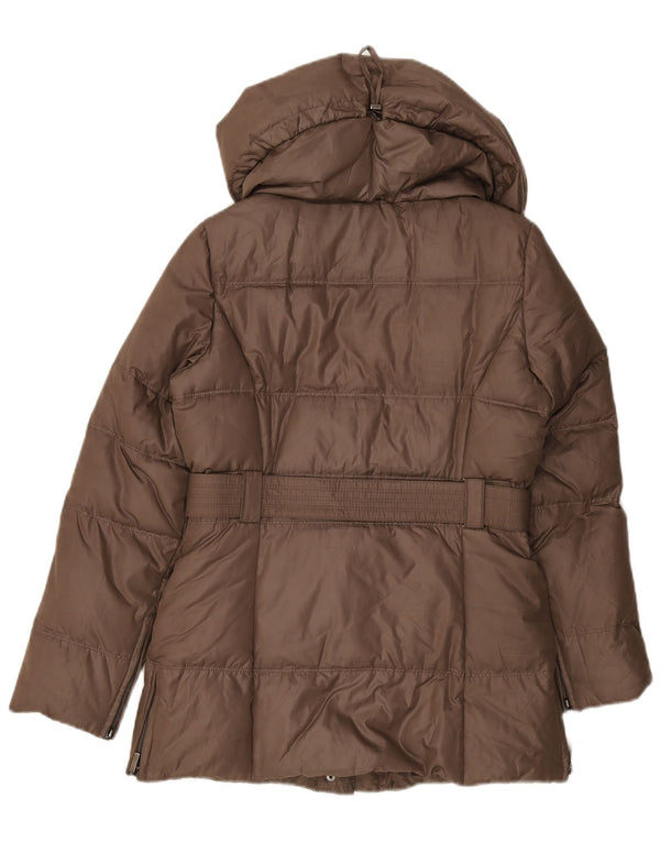 Jaqueta acolchoada feminina Zara UK 8 poliéster marrom pequeno