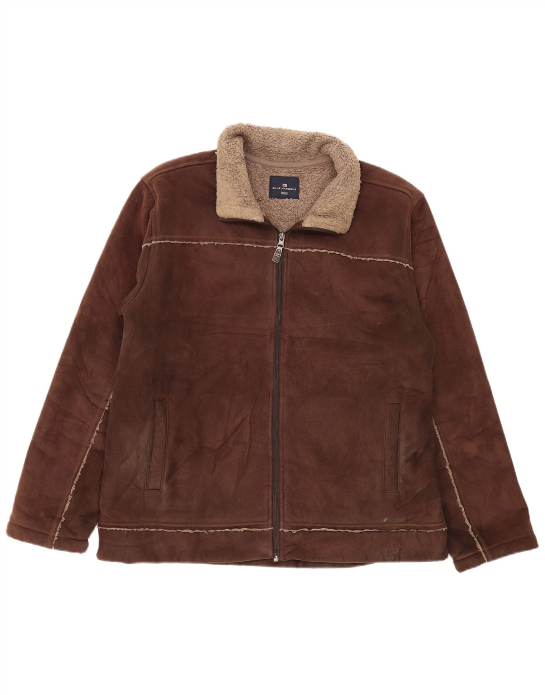 Jaqueta masculina Sherpa MARKS & SPENCER Reino Unido 41/43 grande poliéster marrom