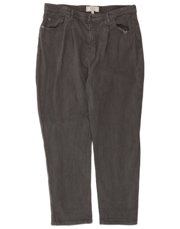 Calça jeans masculina Fat Face Tapered UK 14 grande W34 L27 algodão cinza