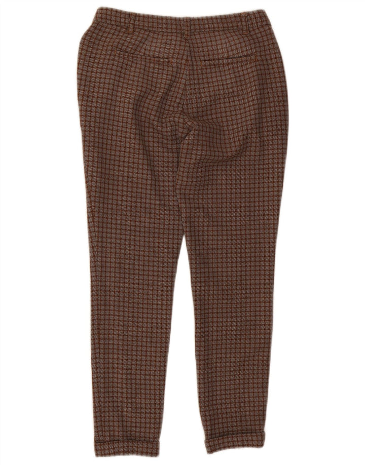 Calça Chino Feminina Slim Pinko W26 L26 Poliéster Xadrez Marrom