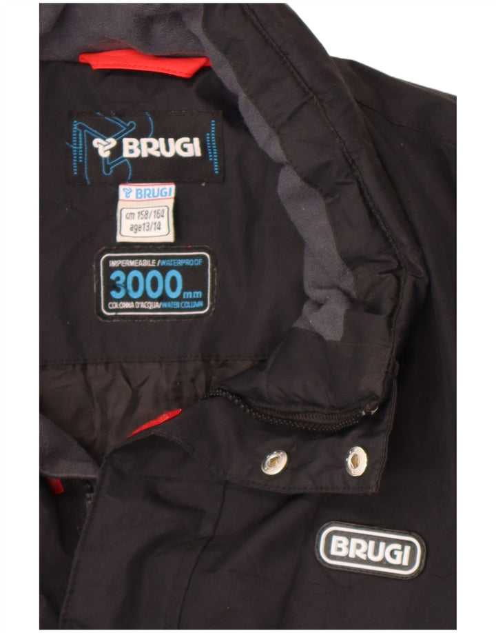 Jaqueta corta-vento masculina BRUGI 13-14 anos listrada preta