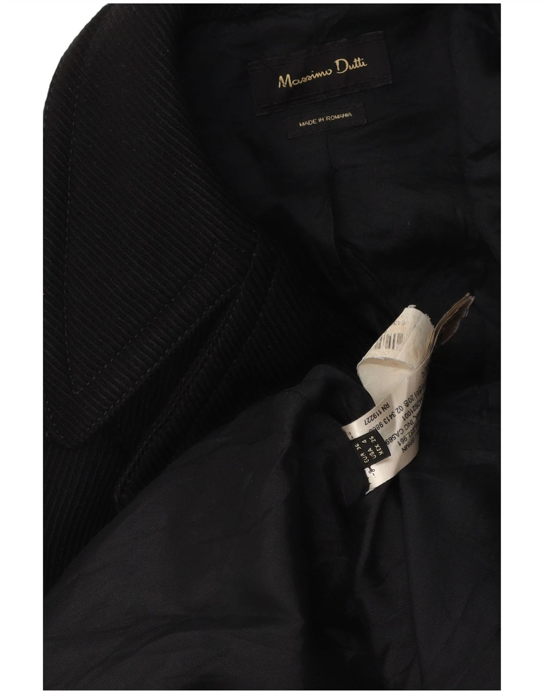 Jaqueta blazer feminina Massimo Dutti com peito duplo EU 36 XS preto poliamida
