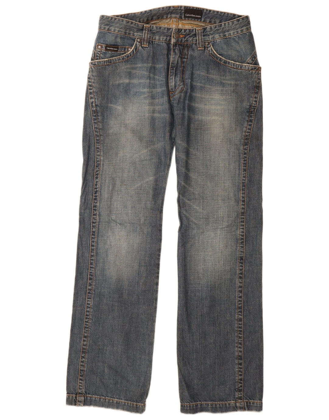 Calça jeans reta feminina CALVIN KLEIN W32 L34 algodão azul