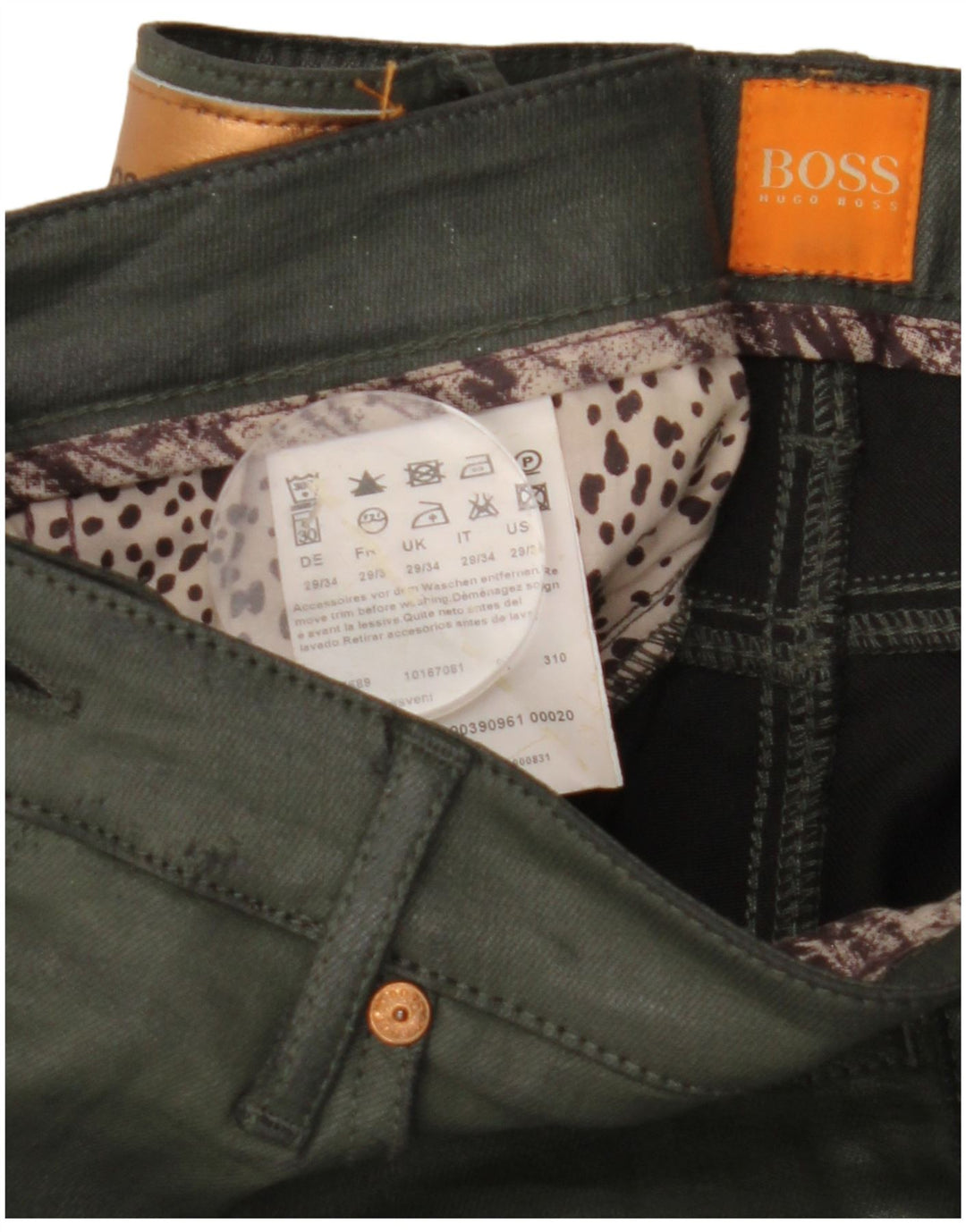 Calça feminina casual skinny HUGO BOSS W29 L34 algodão cáqui