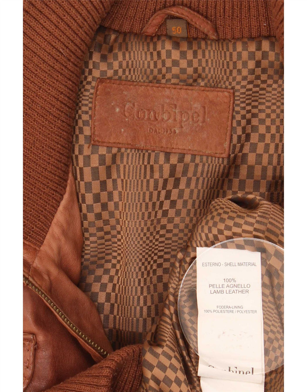 Jaqueta de couro masculina Conbipel IT 50 grande marrom