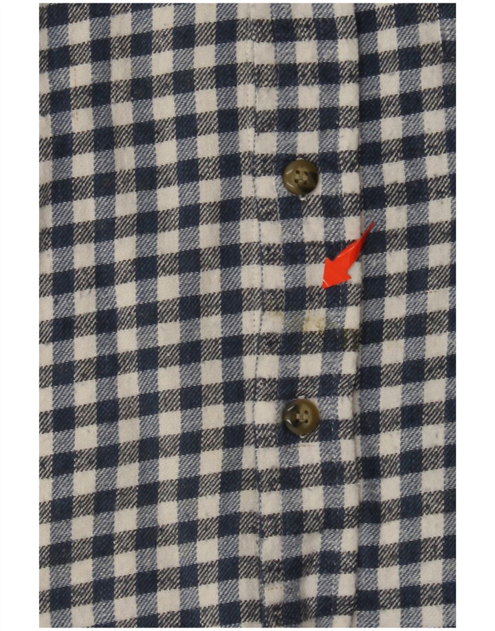 Camisa masculina de flanela CONTE OF FLORENCE grande algodão guingão azul marinho