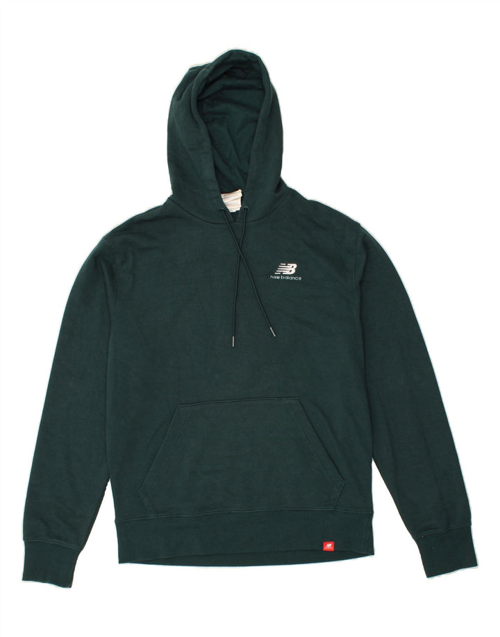 NEW BALANCE Mens Hoodie Jumper Medium Green Cotton