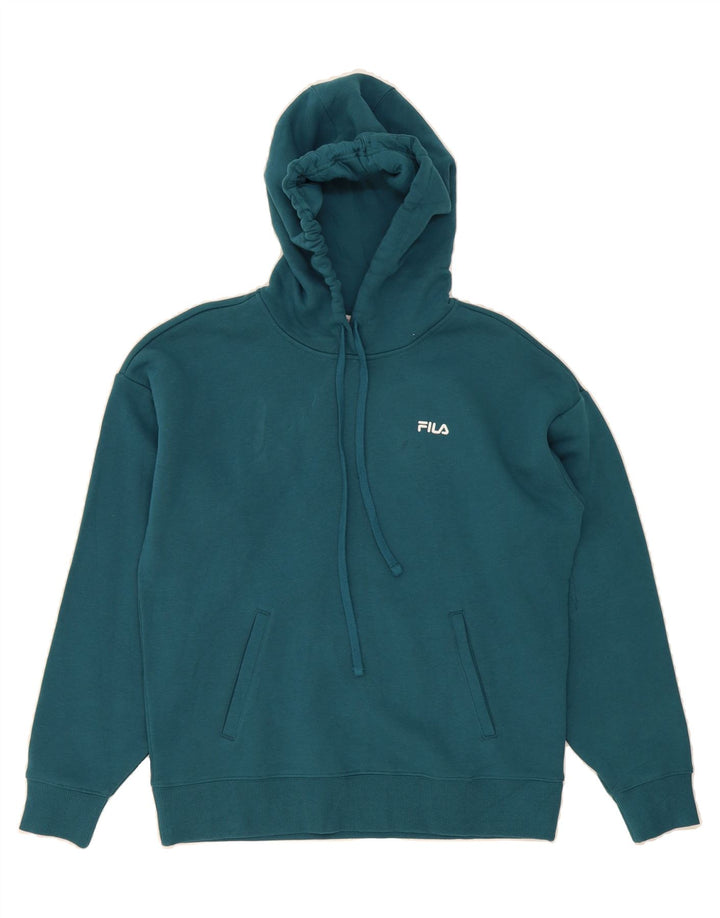 FILA Womens Hoodie Jumper UK 16 Large Blue Cotton Vintage Fila and Second-Hand Fila from Messina Hembry 