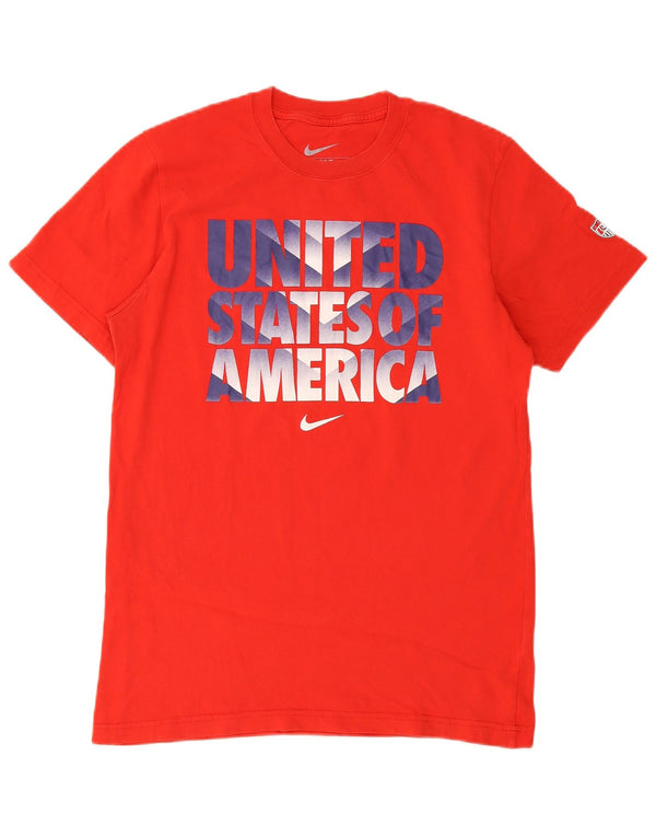 Camiseta Nike Masculina Slim Fit Graphic Top Grande Algodão Vermelho