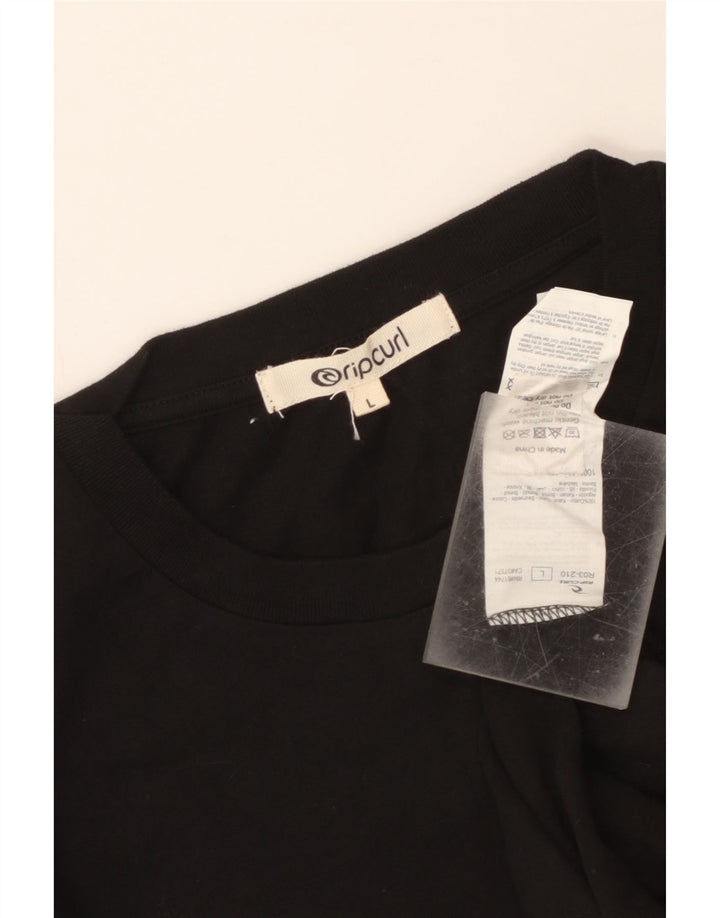 Camiseta masculina Rip Curl com estampa gráfica grande de algodão preto