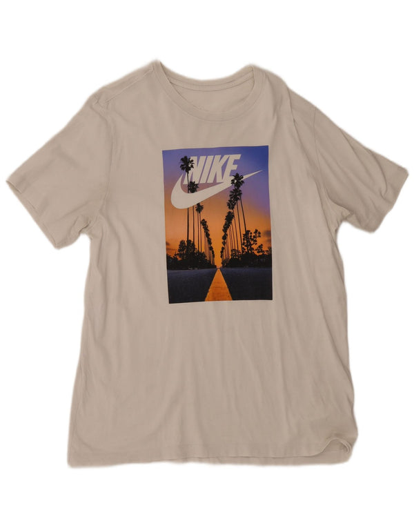 Camiseta gráfica masculina Nike grande algodão branco