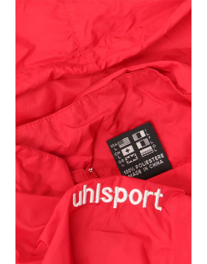Jaqueta de chuva masculina com capuz Uhlsport UK 40 grande poliéster vermelho