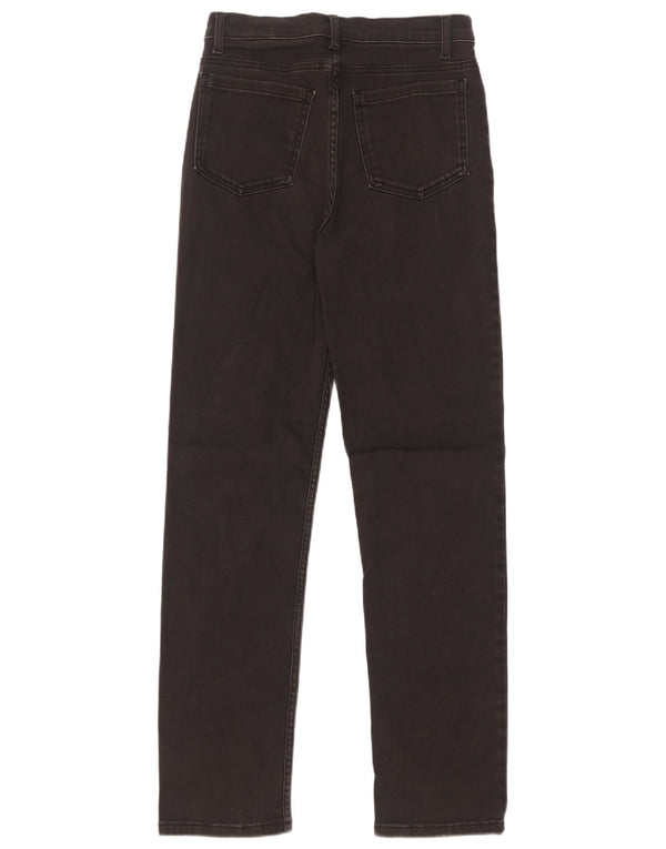 Jeans retos femininos Marks & Spencer Reino Unido 10 pequeno W27 L30 algodão preto