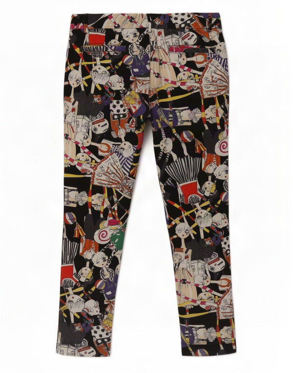 Calça Chino Feminina Moschino com Padrão Abstrato Reino Unido 10 Pequeno W30 L26 Multico