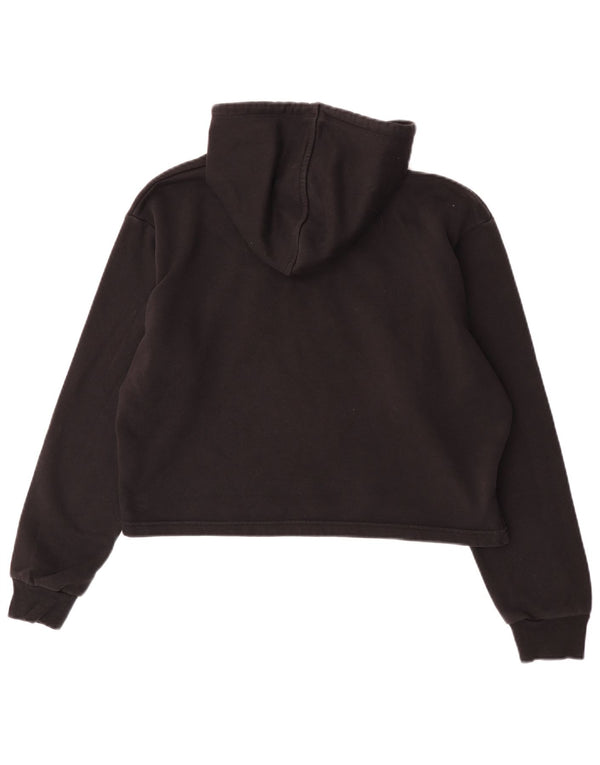 Puma Womens Crop Graphic Oversized Hoodie Jumper Reino Unido 10 Pequeno Algodão Preto