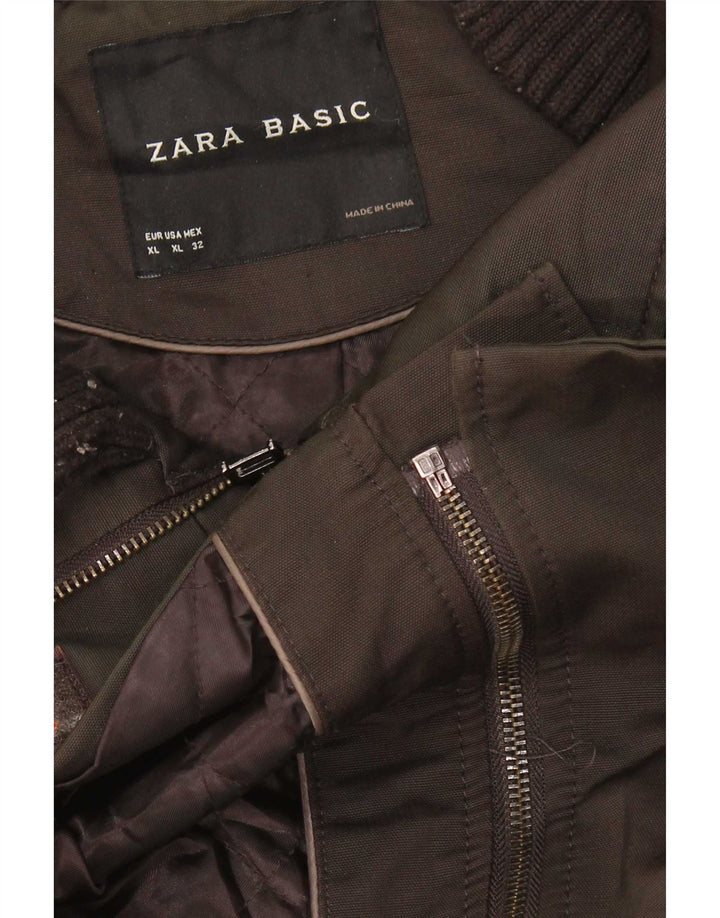 Jaqueta Duffle Feminina Zara UK 18 XL Marrom