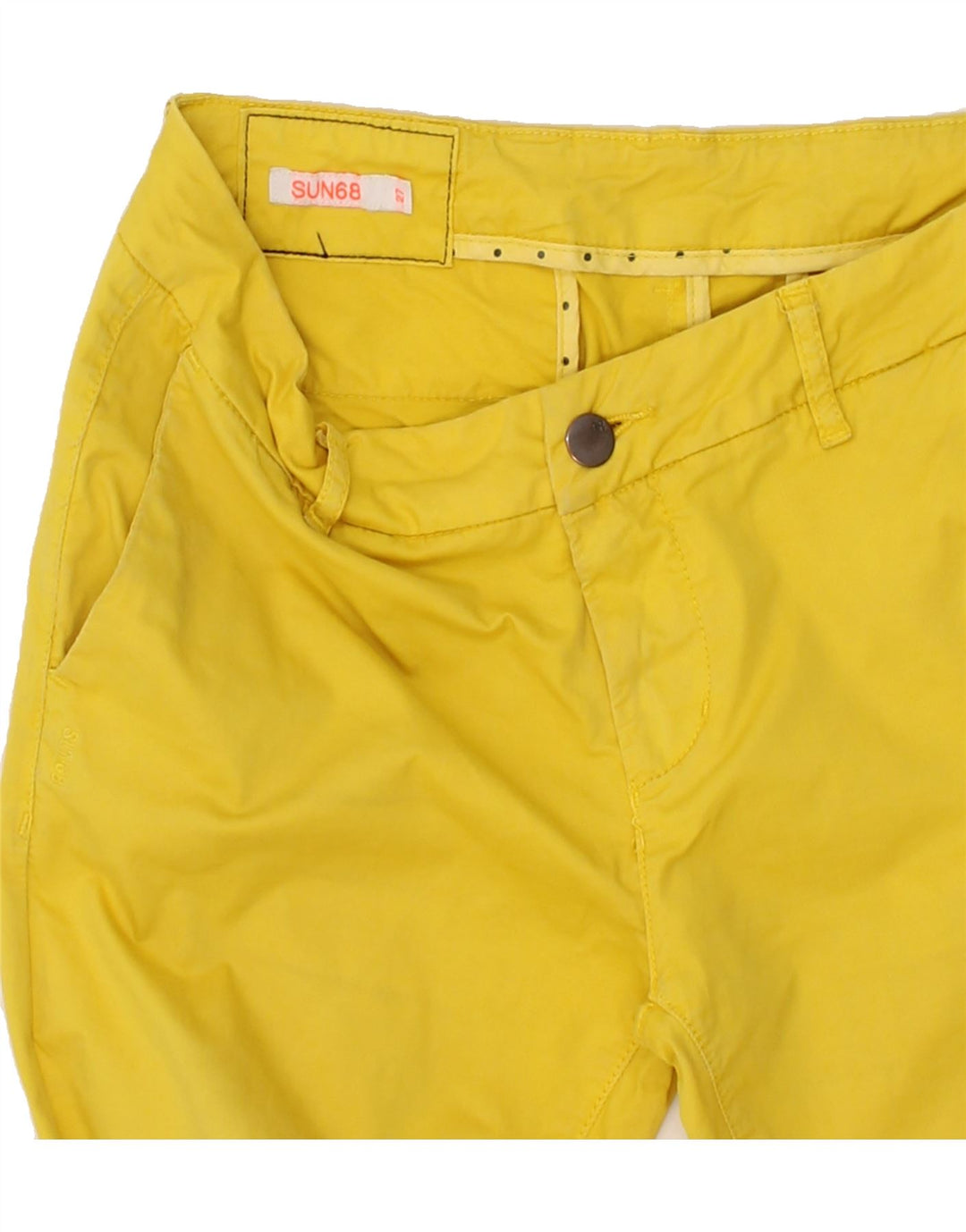 SUN68 Womens Slim Chino Trousers W27 L30 Yellow Cotton Vintage Sun68 and Second-Hand Sun68 from Messina Hembry 