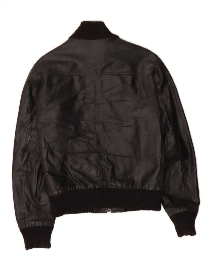 Jaqueta de couro masculina XAGON Reino Unido 34 XS couro preto