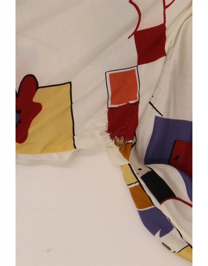 Blusa feminina vintage grande com estampa gráfica Reino Unido 16 grande multicolorida