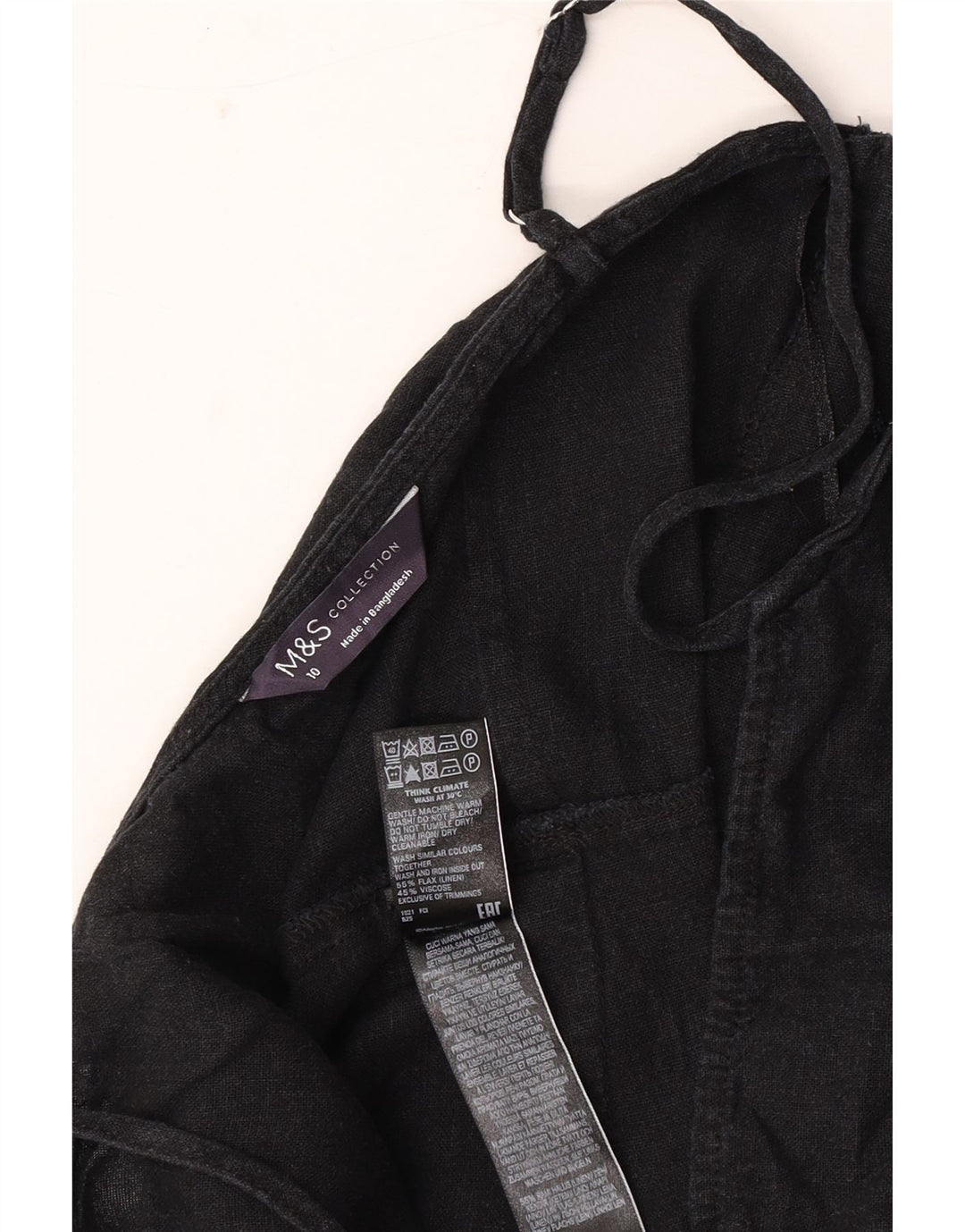 Macacão feminino sem mangas Marks & Spencer UK 10 pequeno linho preto