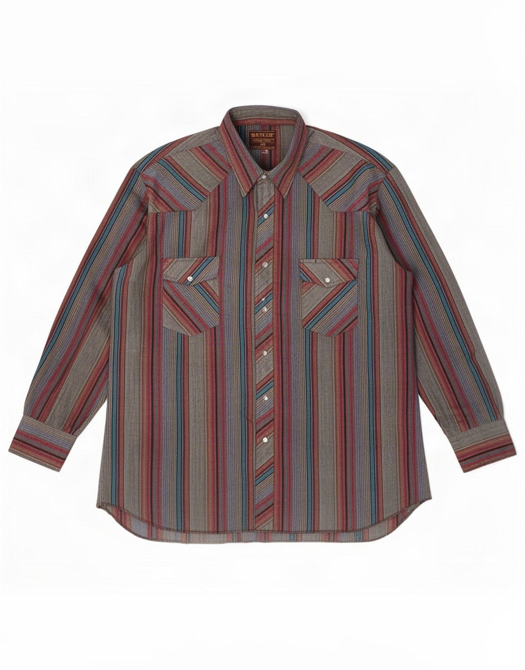 Camisa alta masculina Rustler tamanho 17 1/2 XL listrada multicolorida