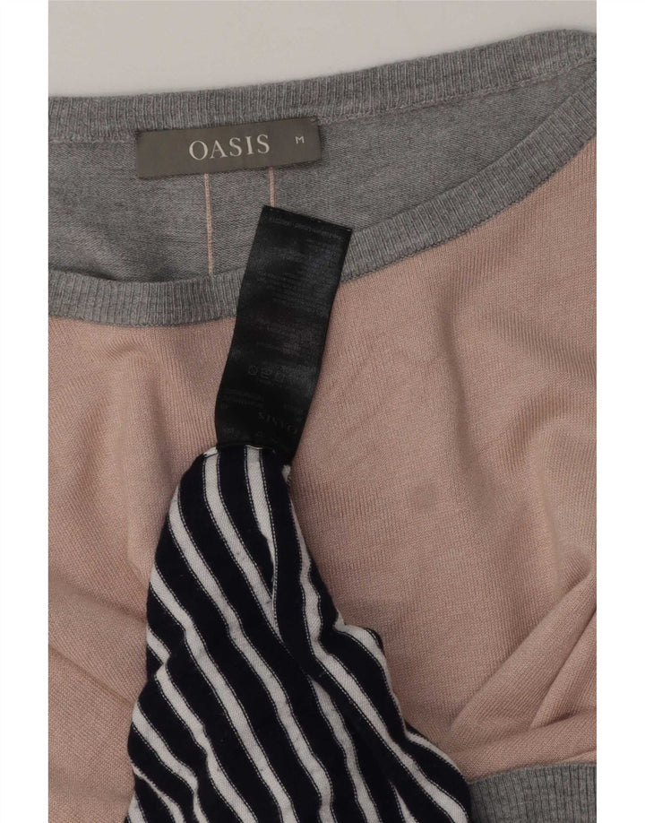 Suéter feminino Oasis com gola canoa e listrado médio multicolorido Reino Unido 14
