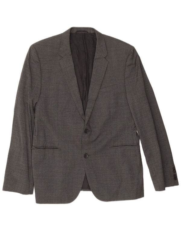 Jaqueta Blazer Masculina Hugo Boss com 2 Botões EU 54 2XL Cinza Houndstooth