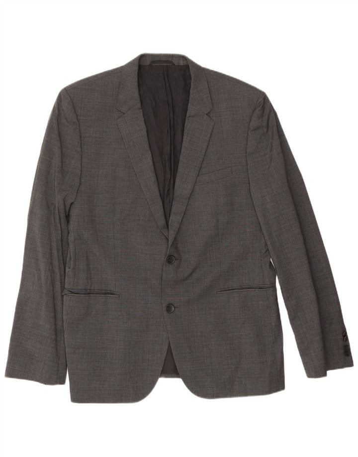 Jaqueta Blazer Masculina Hugo Boss com 2 Botões EU 54 2XL Cinza Houndstooth