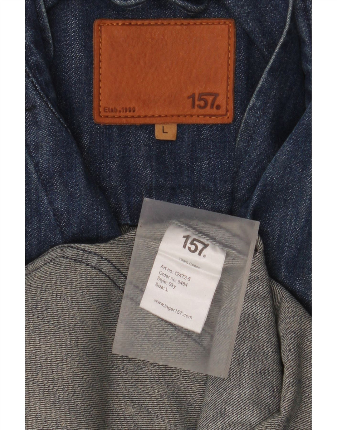 Jaqueta blazer masculina Lager 157 jeans com 5 botões Reino Unido 40 algodão azul grande