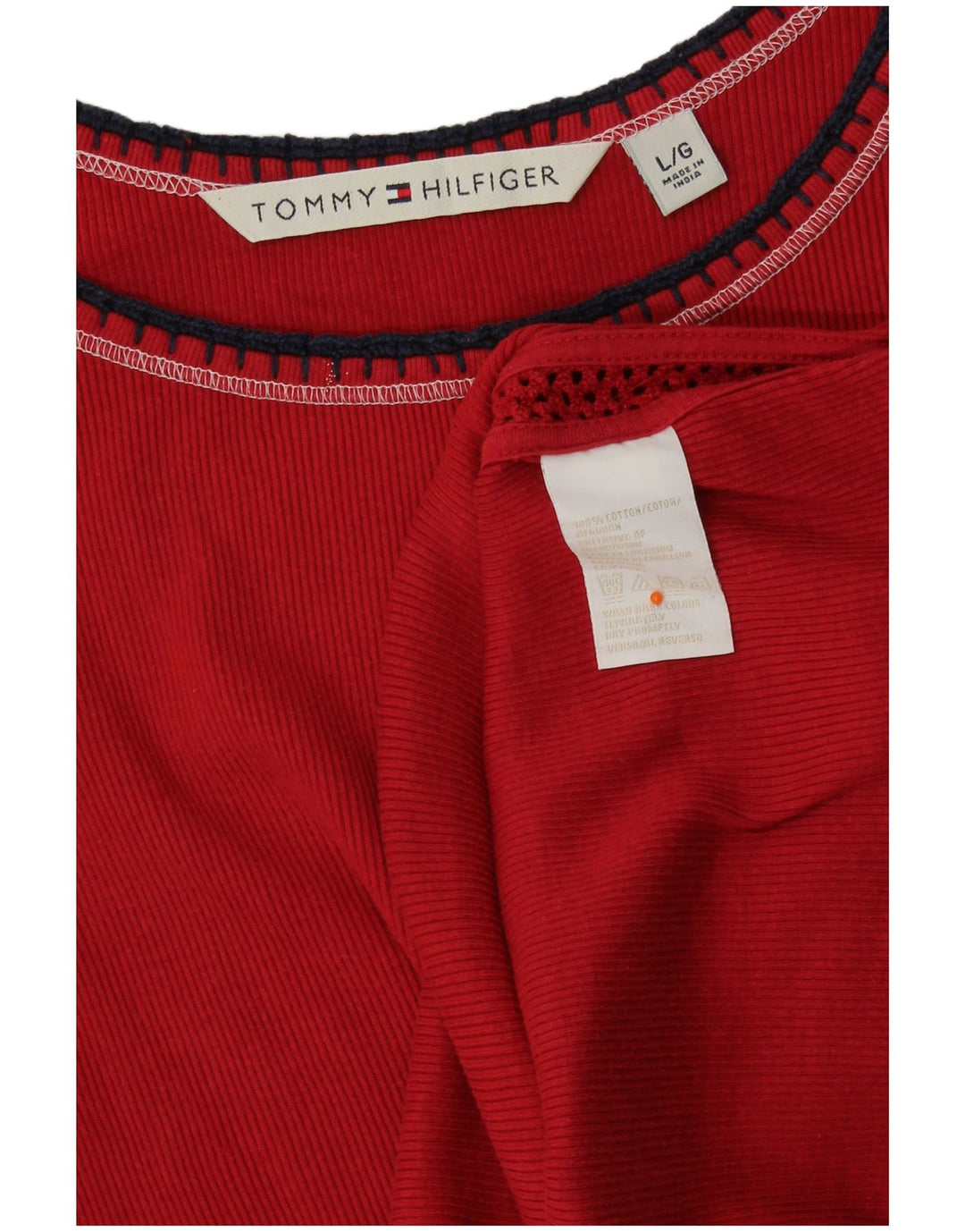 Colete feminino TOMMY HILFIGER UK 16 grande algodão vermelho