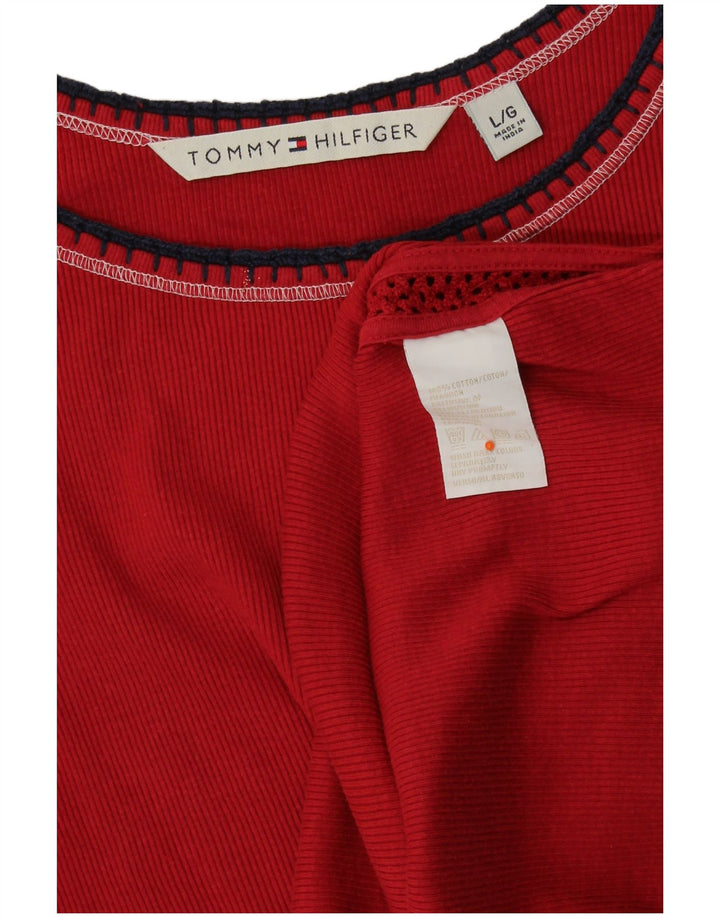 Colete feminino TOMMY HILFIGER UK 16 grande algodão vermelho