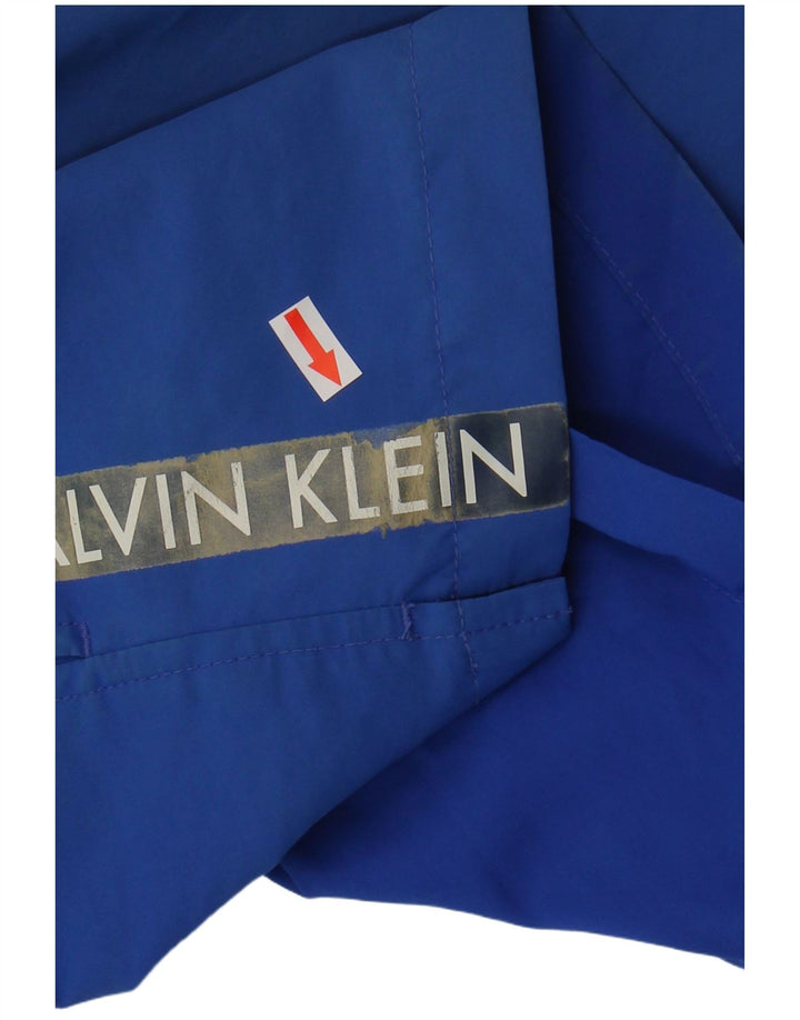 Shorts de natação masculino Calvin Klein gráfico pequeno azul poliéster