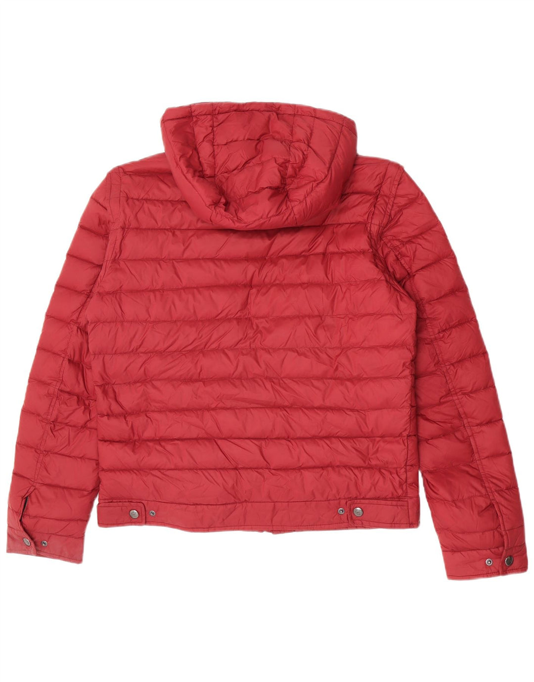 Jaqueta feminina acolchoada com capuz Massimo Dutti Reino Unido 14 grande Borgonha